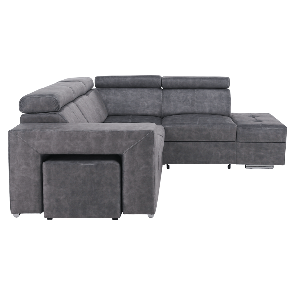 Sedací souprava, šedá, pravá, MALAGA