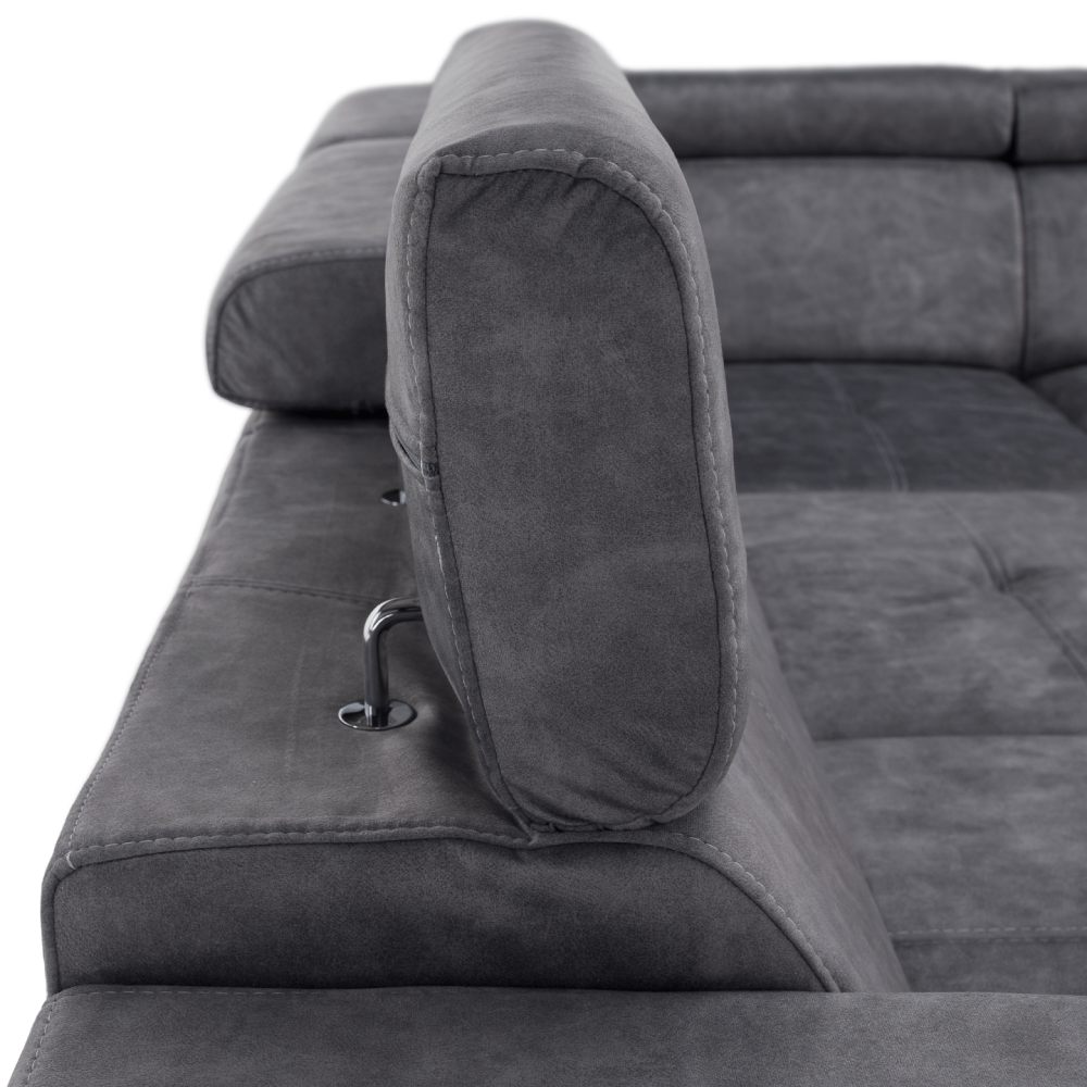 Sedací souprava, šedá, pravá, MALAGA