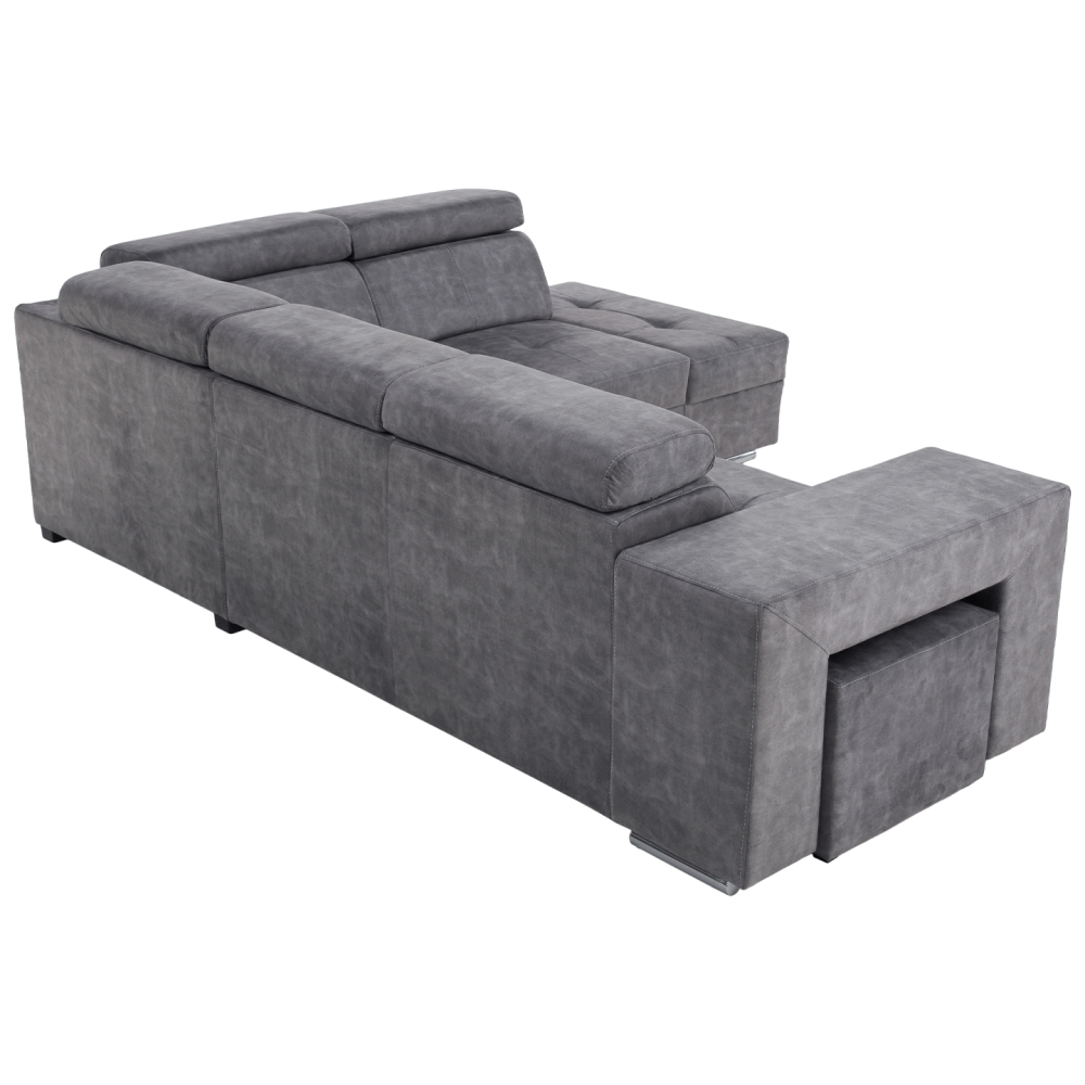 Sedací souprava, šedá, pravá, MALAGA