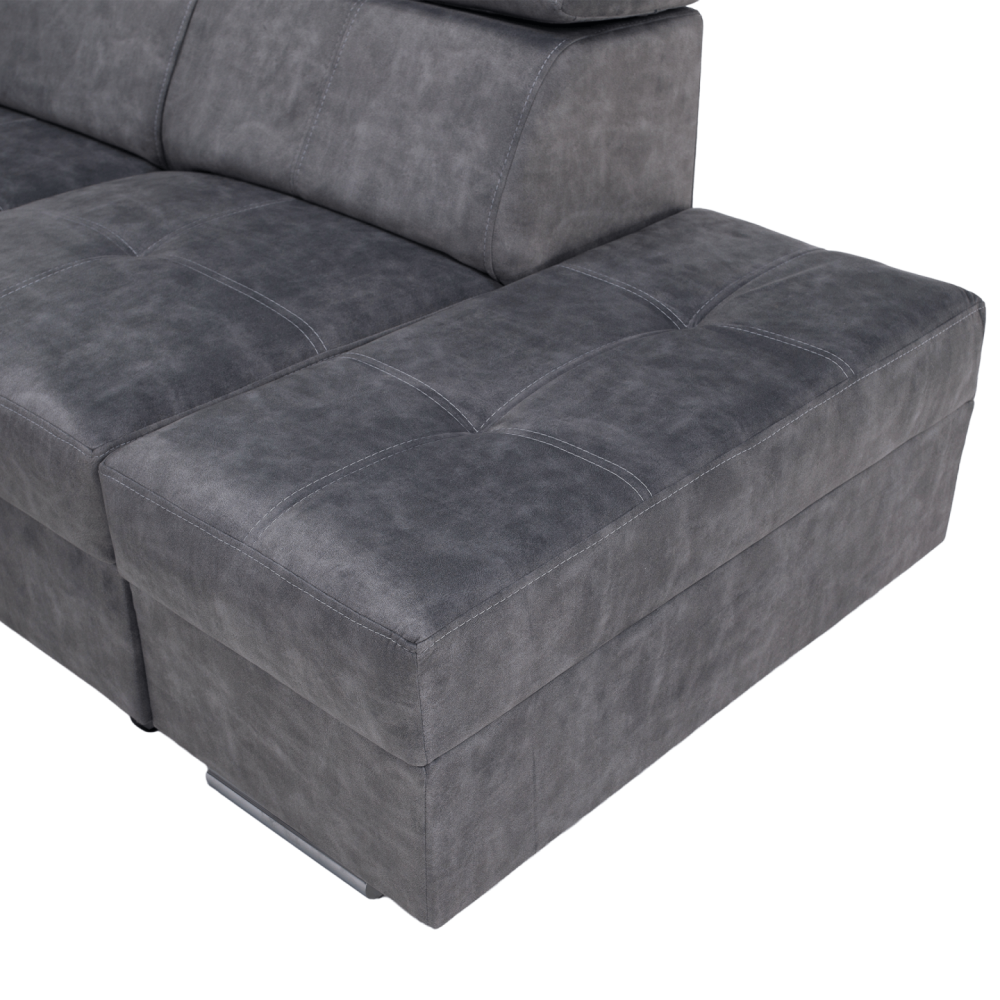 Sedací souprava, šedá, pravá, MALAGA