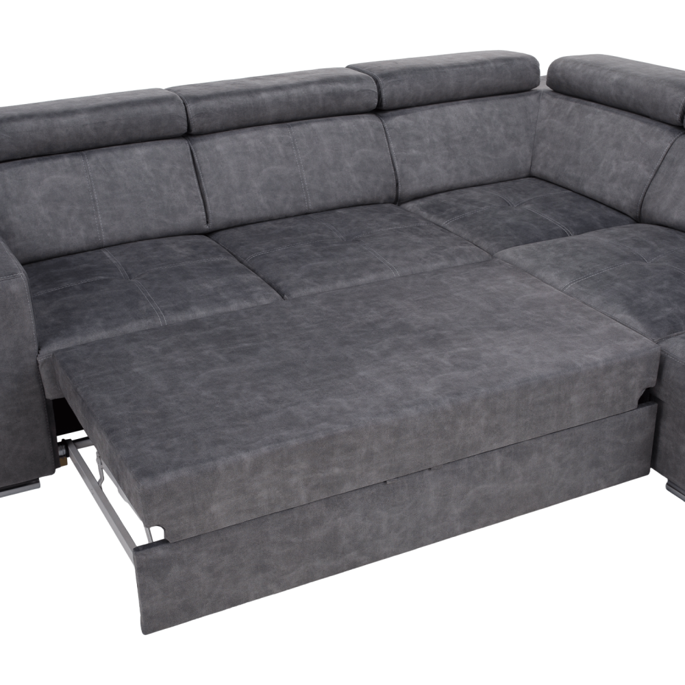 Sedací souprava, šedá, pravá, MALAGA