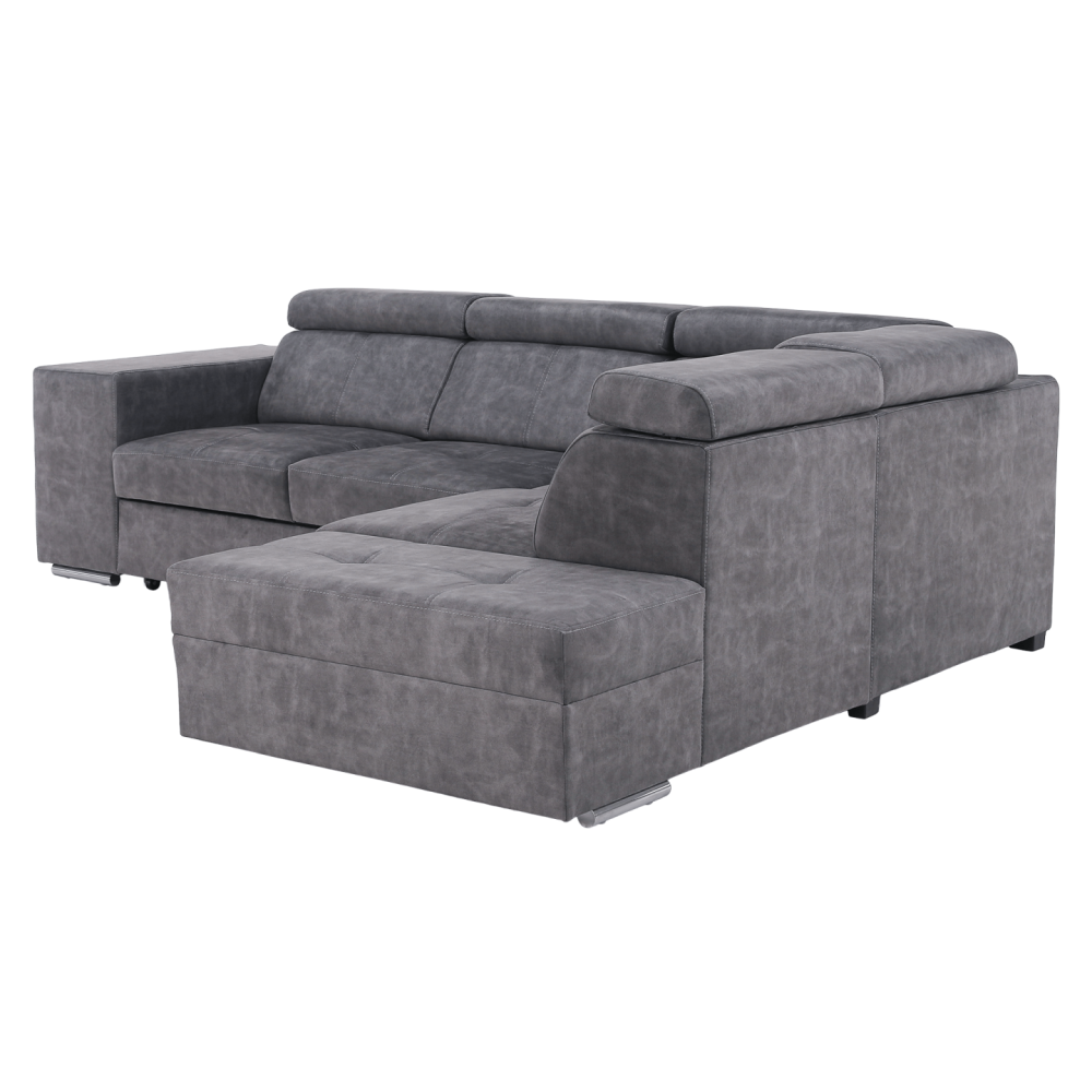 Sedací souprava, šedá, pravá, MALAGA