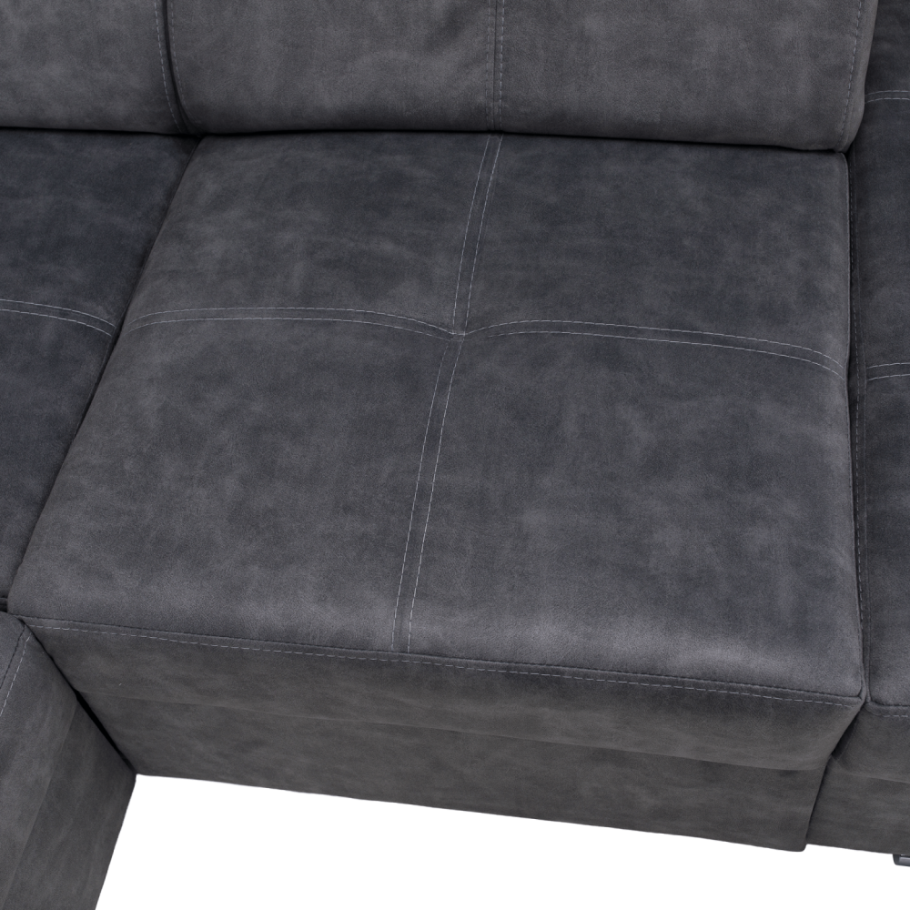 Sedací souprava, šedá, pravá, MALAGA