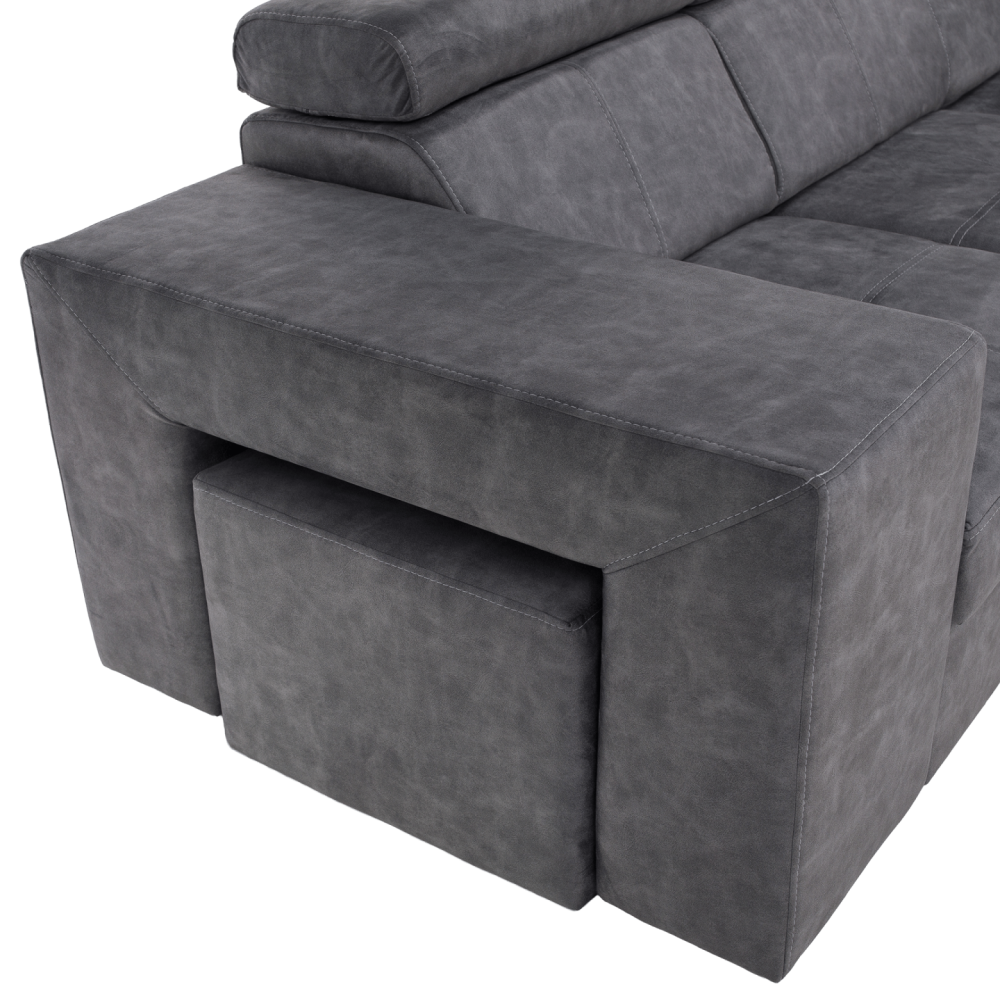 Sedací souprava, šedá, pravá, MALAGA