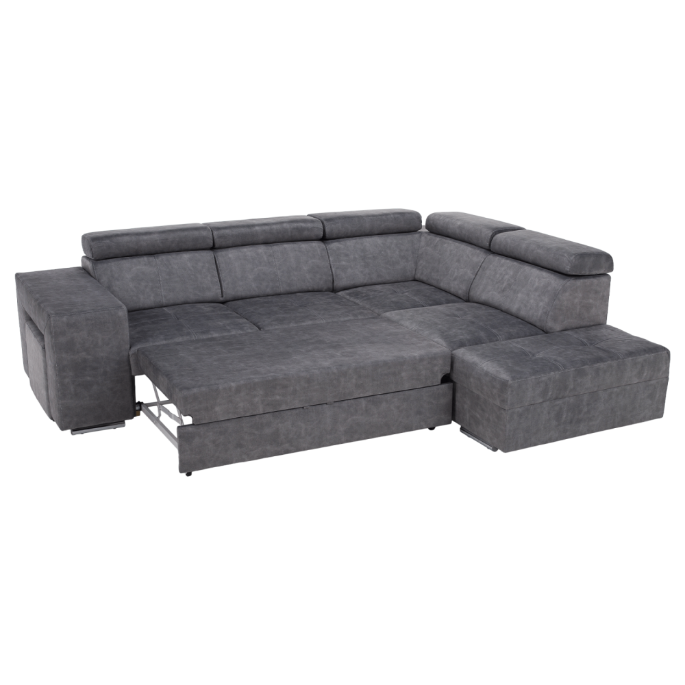 Sedací souprava, šedá, pravá, MALAGA