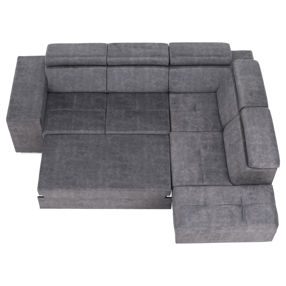 Sedací souprava, šedá, pravá, MALAGA