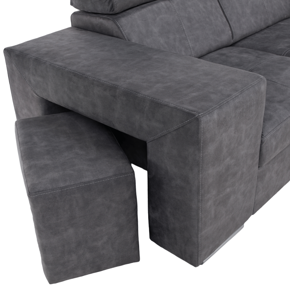 Sedací souprava, šedá, pravá, MALAGA