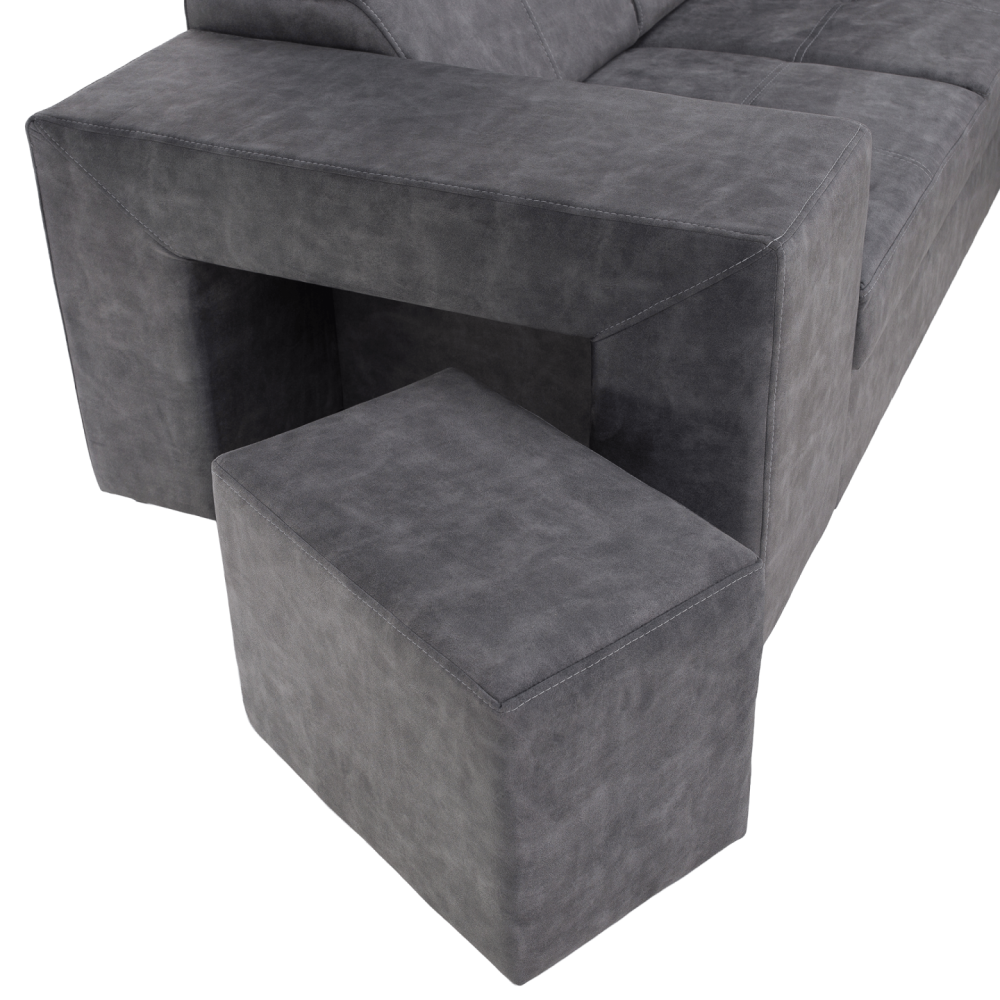 Sedací souprava, šedá, pravá, MALAGA