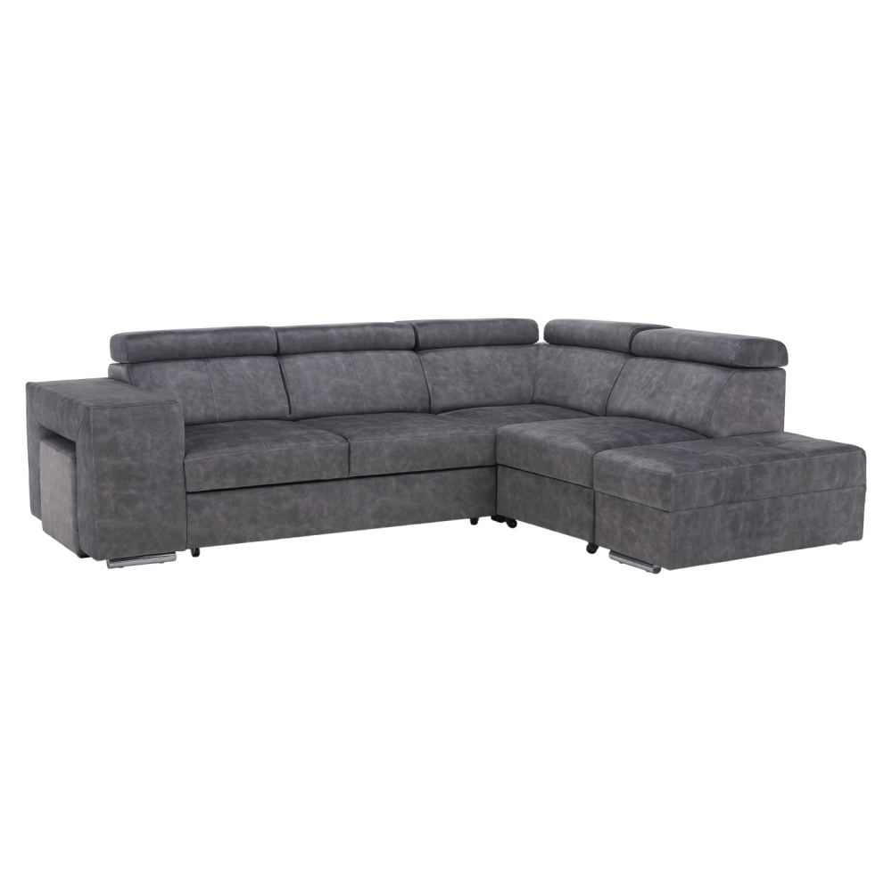 Sedací souprava, šedá, pravá, MALAGA