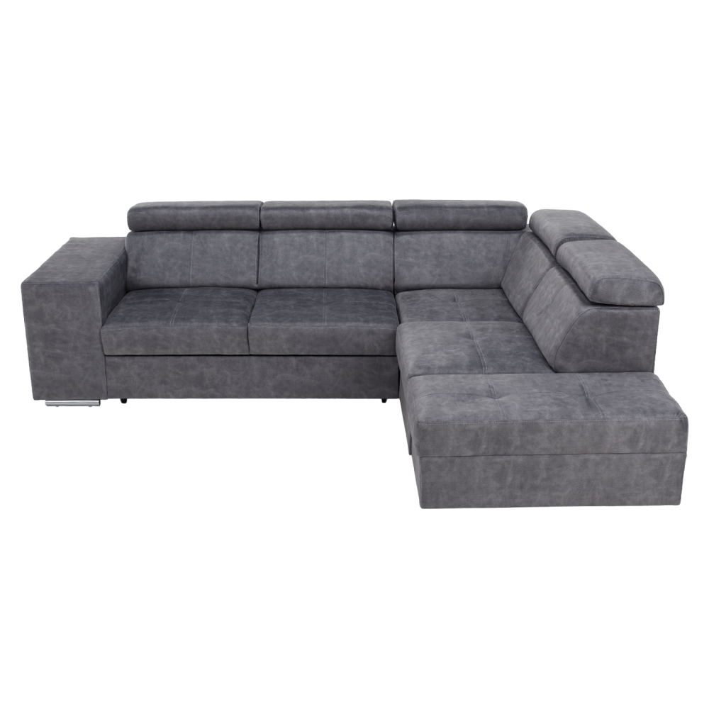 Sedací souprava, šedá, pravá, MALAGA