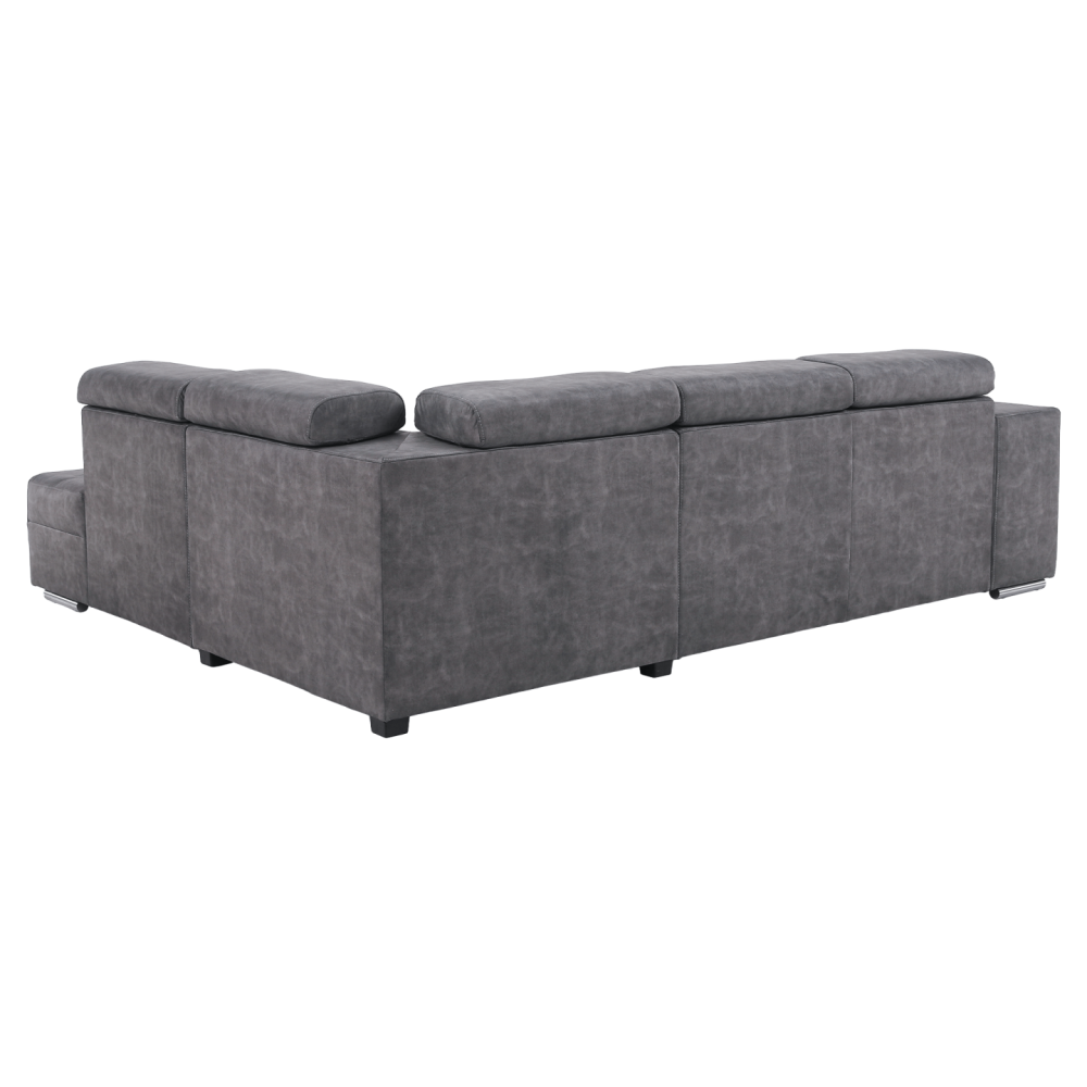 Sedací souprava, šedá, pravá, MALAGA