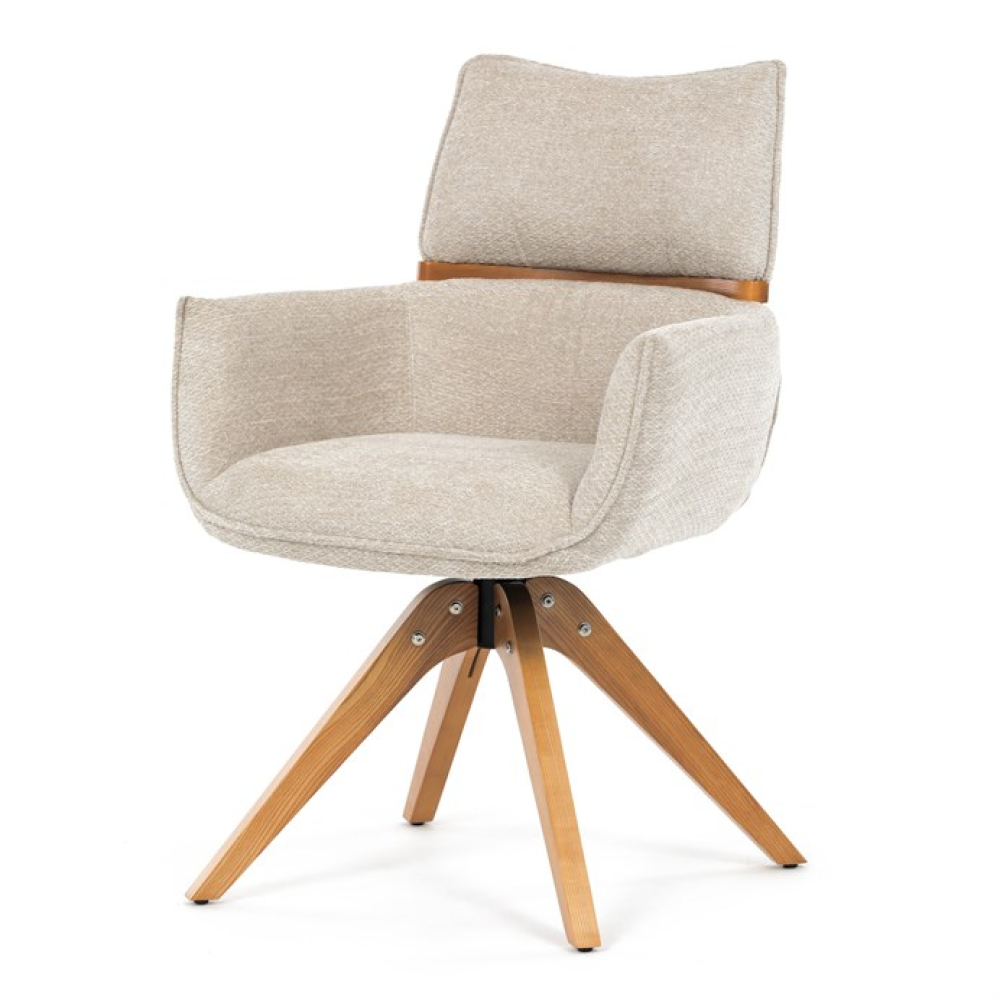 DCH-D1348 CRM2 - Jídelní židle, béžová, látka, DCH-D1348 CRM2