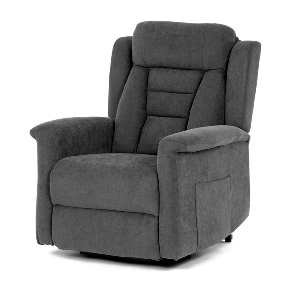 TV-7072 GREY2 - Polohovací křeslo, elektrické kabelové ovládání, šedá, látka, TV-7072 GREY2