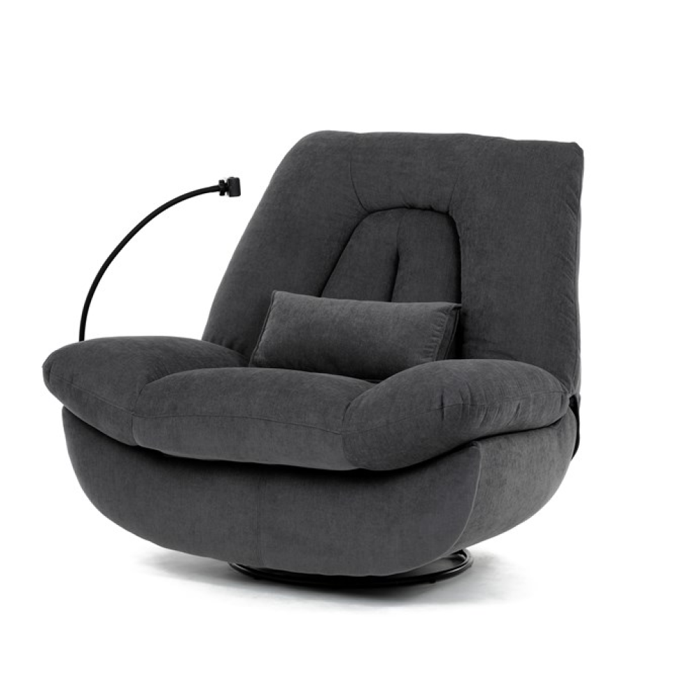 TV-7089 GREY2 - Polohovací křeslo, elektrické zabudované ovládání, šedá, látka, TV-7089 GREY2