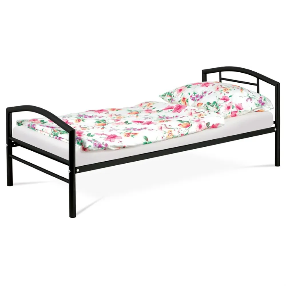 BED-1900 BK - Jednolůžková postel 94x207cm, kov, černá, BED-1900 BK
