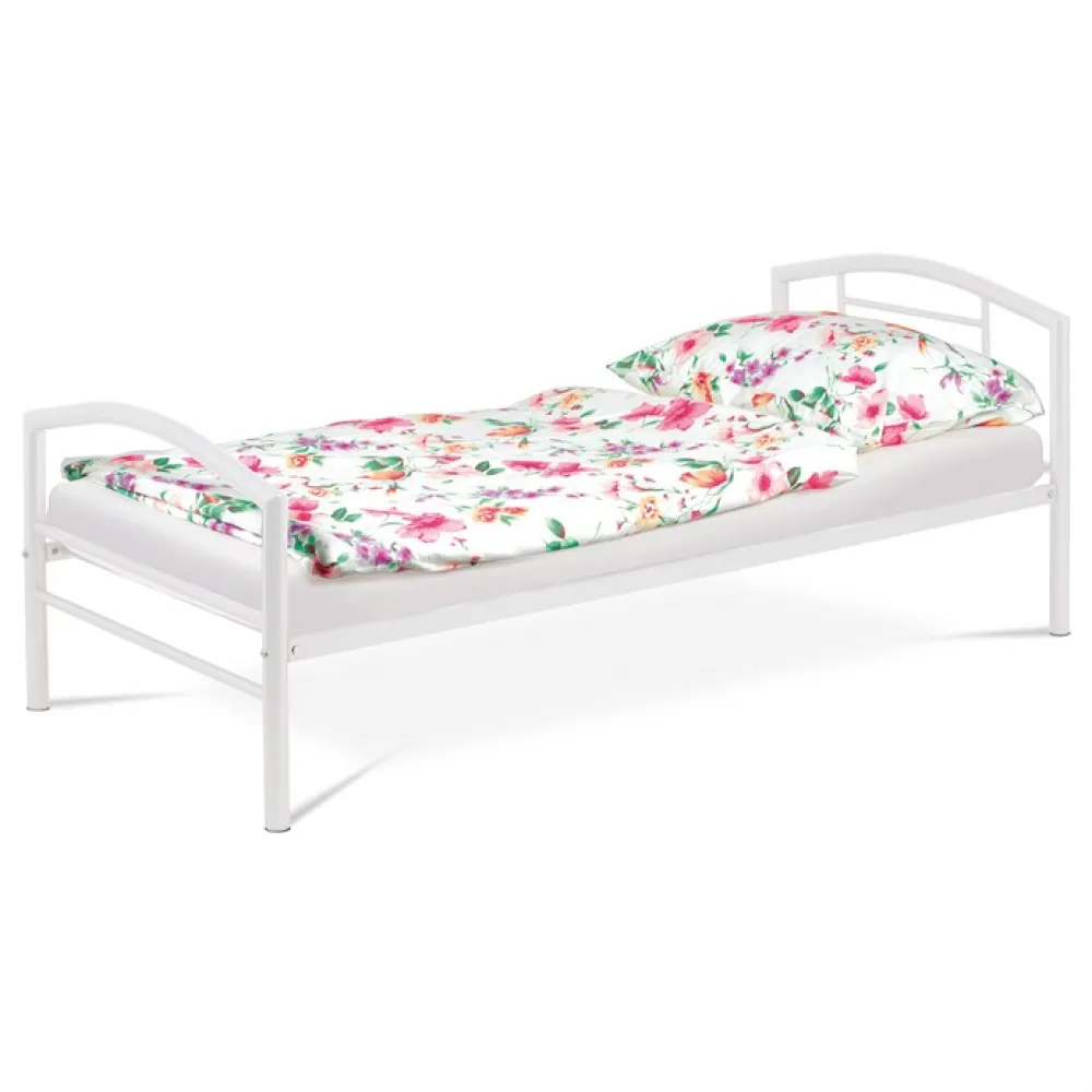 BED-1900 WT - Jednolůžková postel 94x207cm, kov, bílá, BED-1900 WT