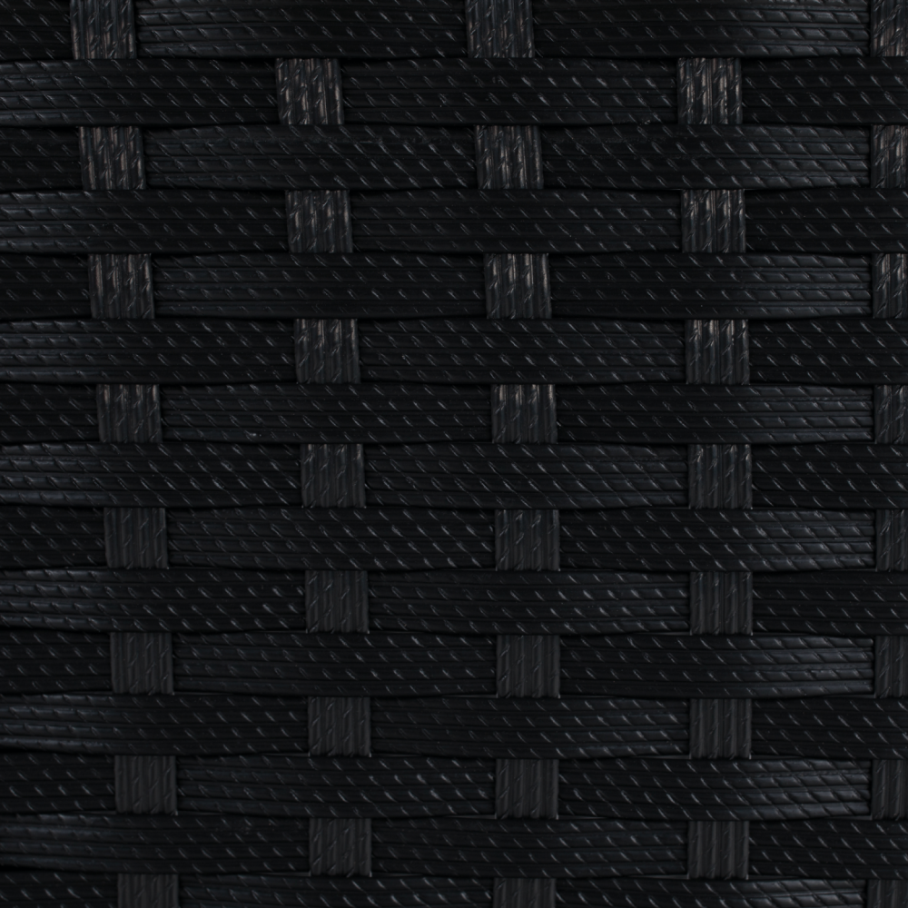 Zahradní ratanový set, akáciové dřevo, černá/krémová/přírodní, MELFORD