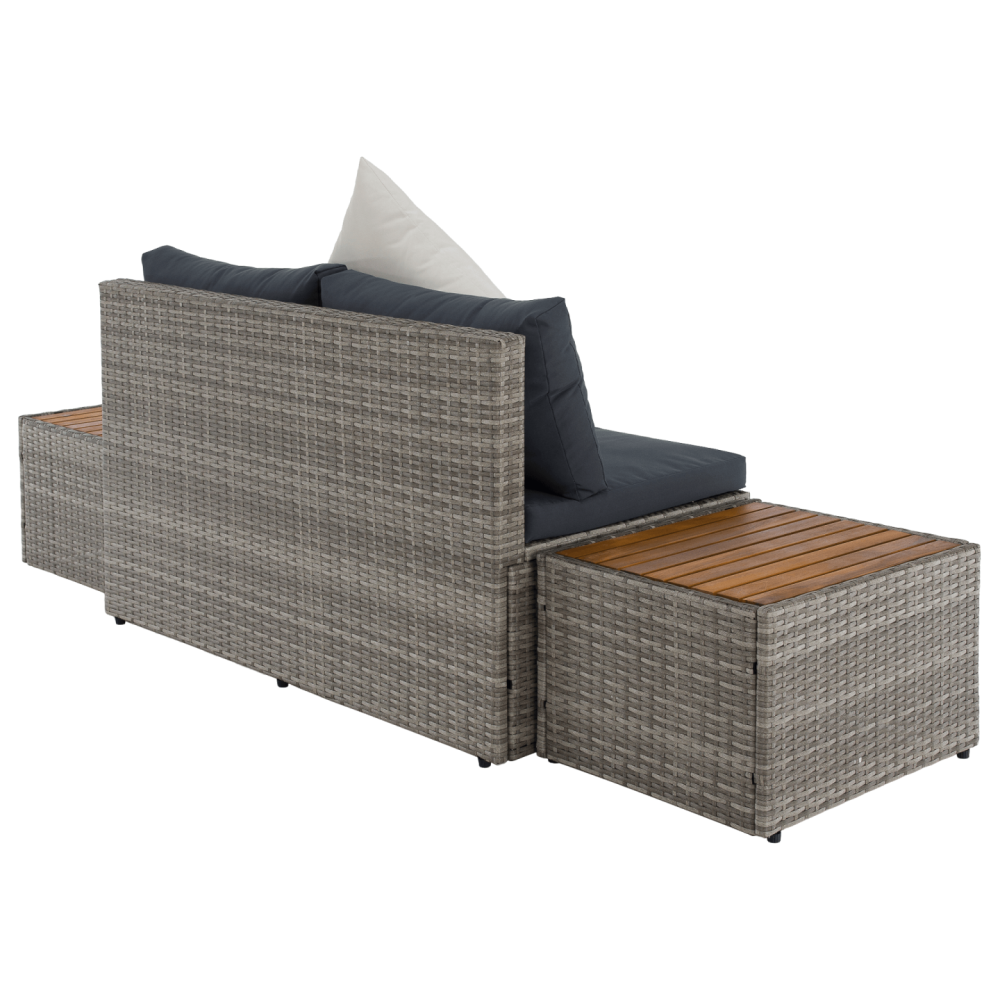Zahradní ratanový set, šedá/přírodní/krémová, DEBRA
