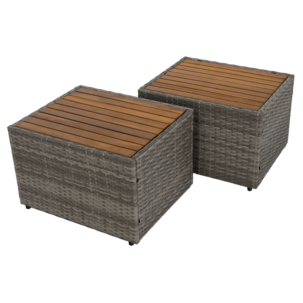 Zahradní ratanový set, šedá/přírodní/krémová, DEBRA