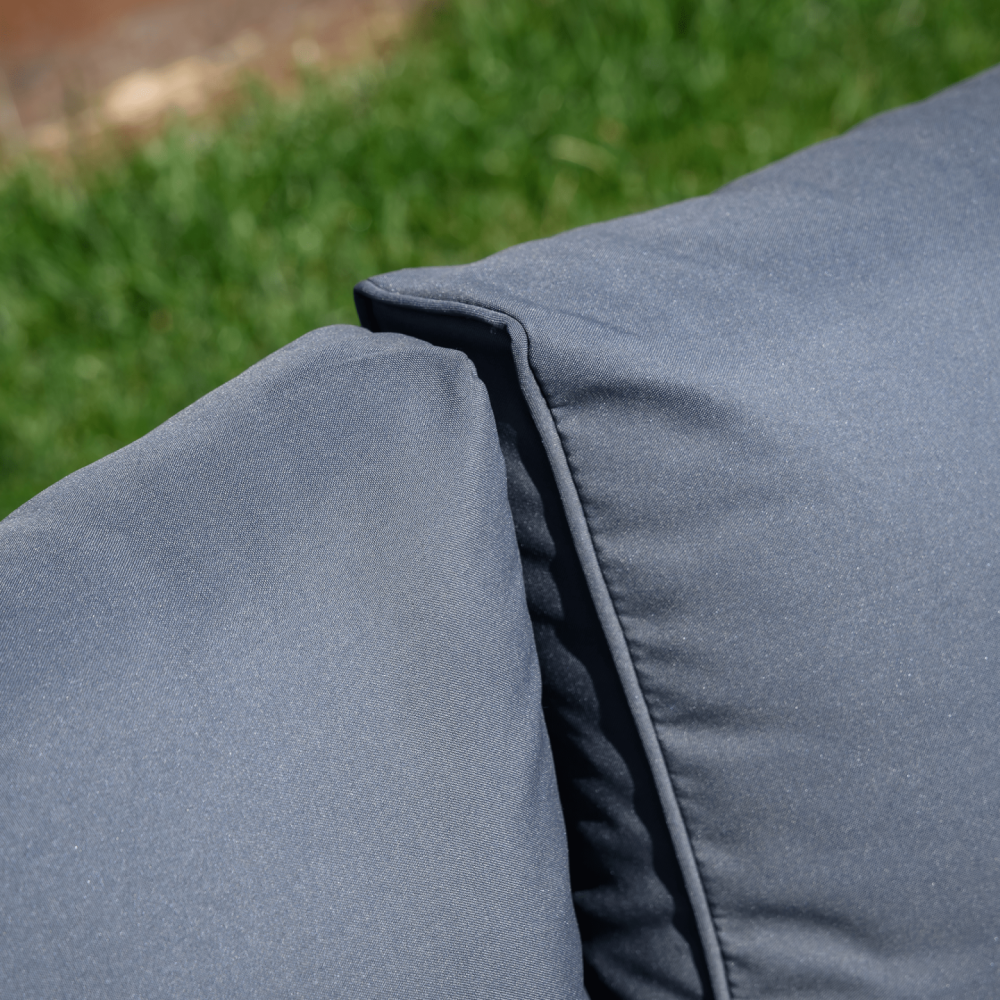 Zahradní ratanový set, akáciové dřevo, černá/šedá/přírodní, MALKOM