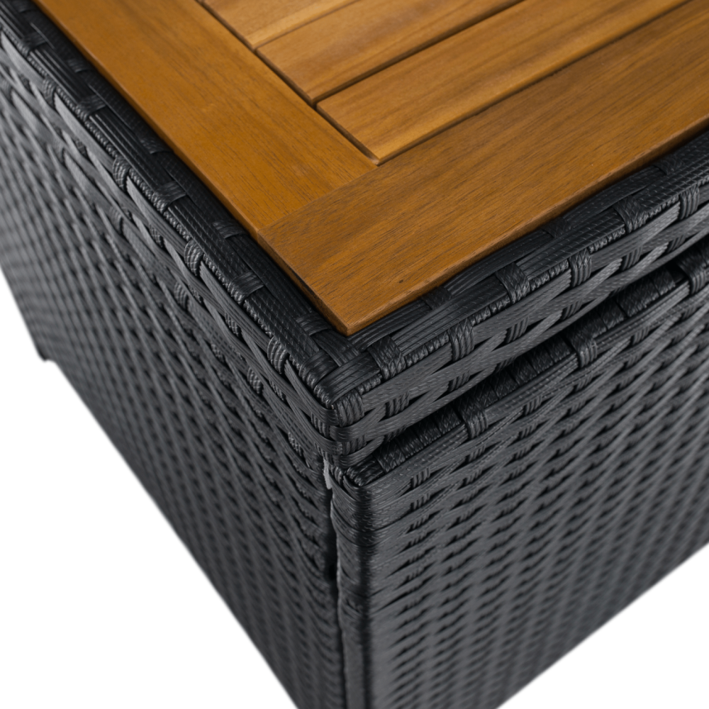 Zahradní úložný box/lavice, černá/přírodní/krémová, BEMUS