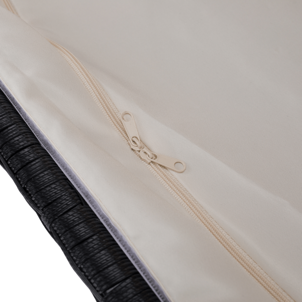 Zahradní úložný box/lavice, černá/přírodní/krémová, BEMUS