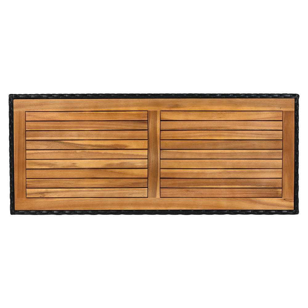 Zahradní úložný box/lavice, černá/přírodní/krémová, BEMUS