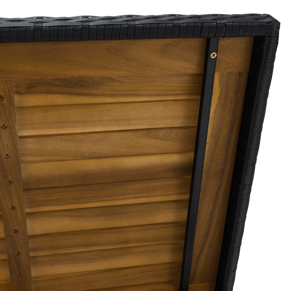 Zahradní úložný box/lavice, černá/přírodní/krémová, BEMUS