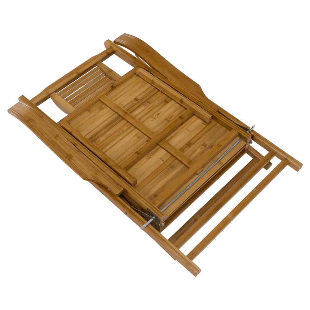 Zahradní polohovací křeslo, přírodní, bambus, VARDON