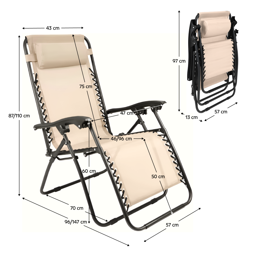 Zahradní polohovací křeslo, béžová, GERALD NEW