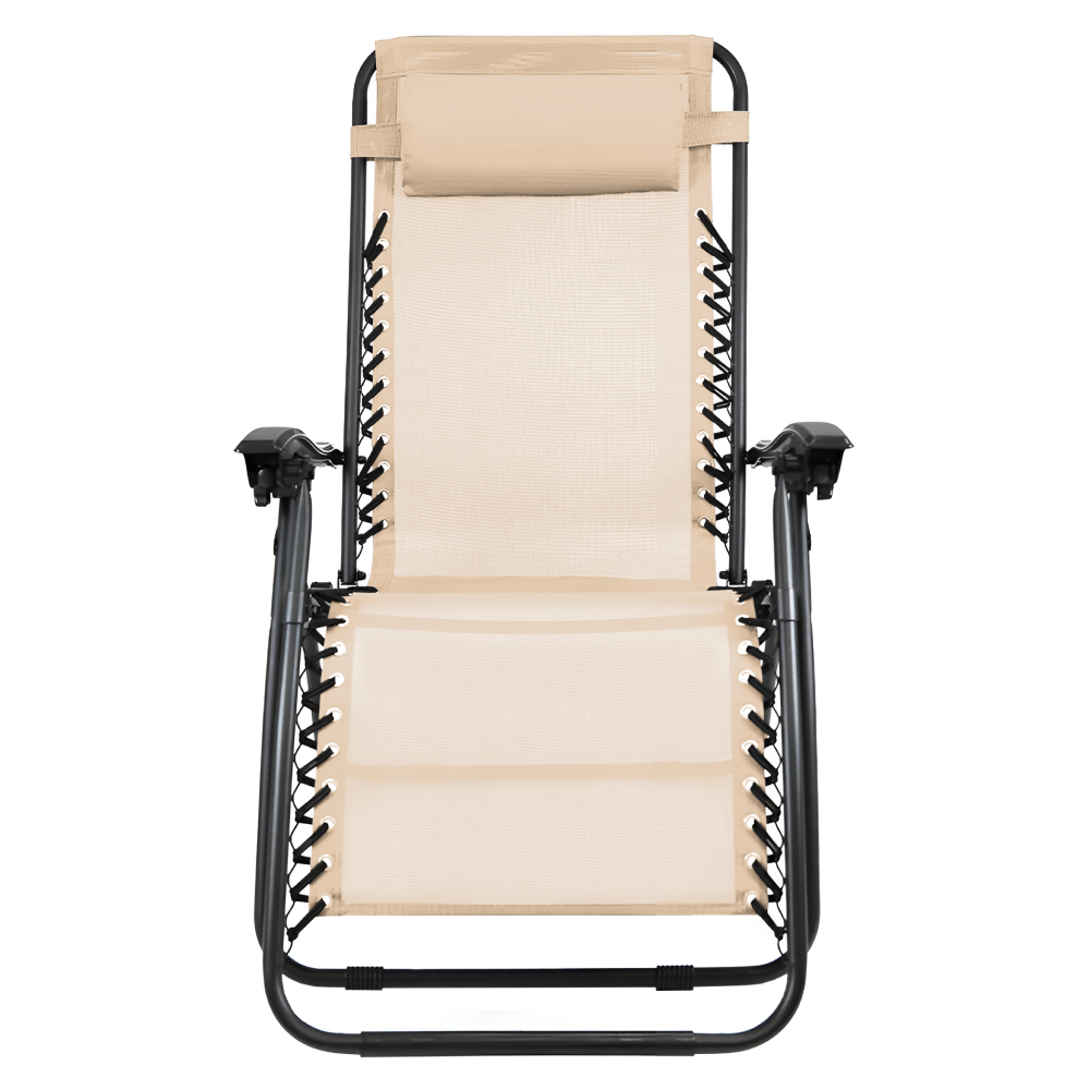 Zahradní polohovací křeslo, béžová, GERALD NEW