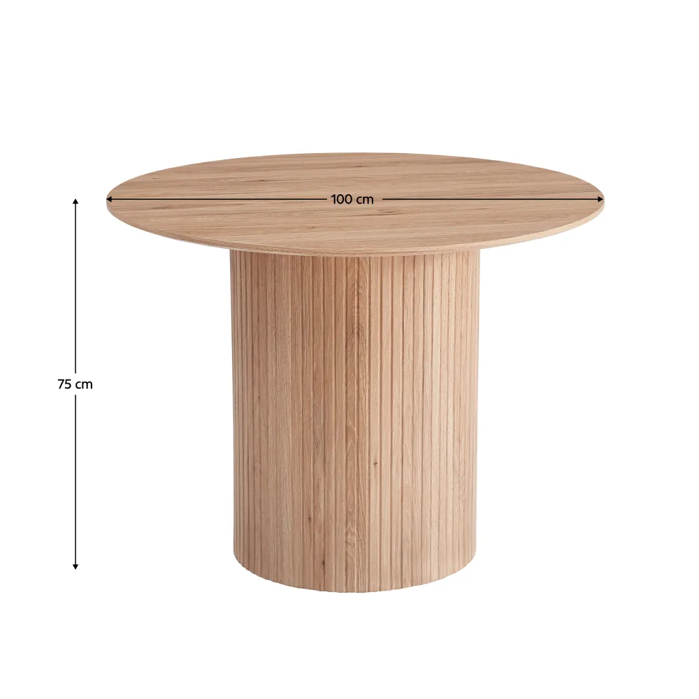 Jídelní stůl, dub, průměr 100 cm, PAOLO