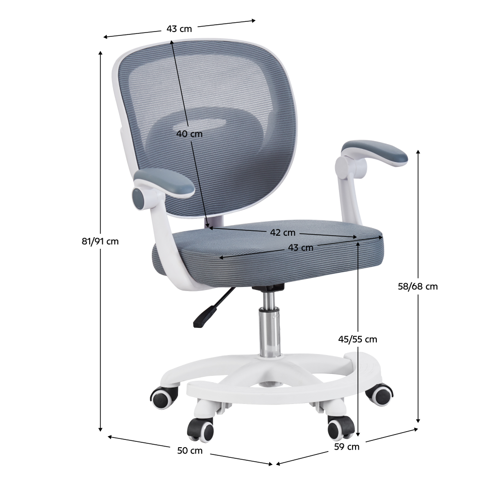 Otočná židle, šedá/bílá, TRIXI TYP 2