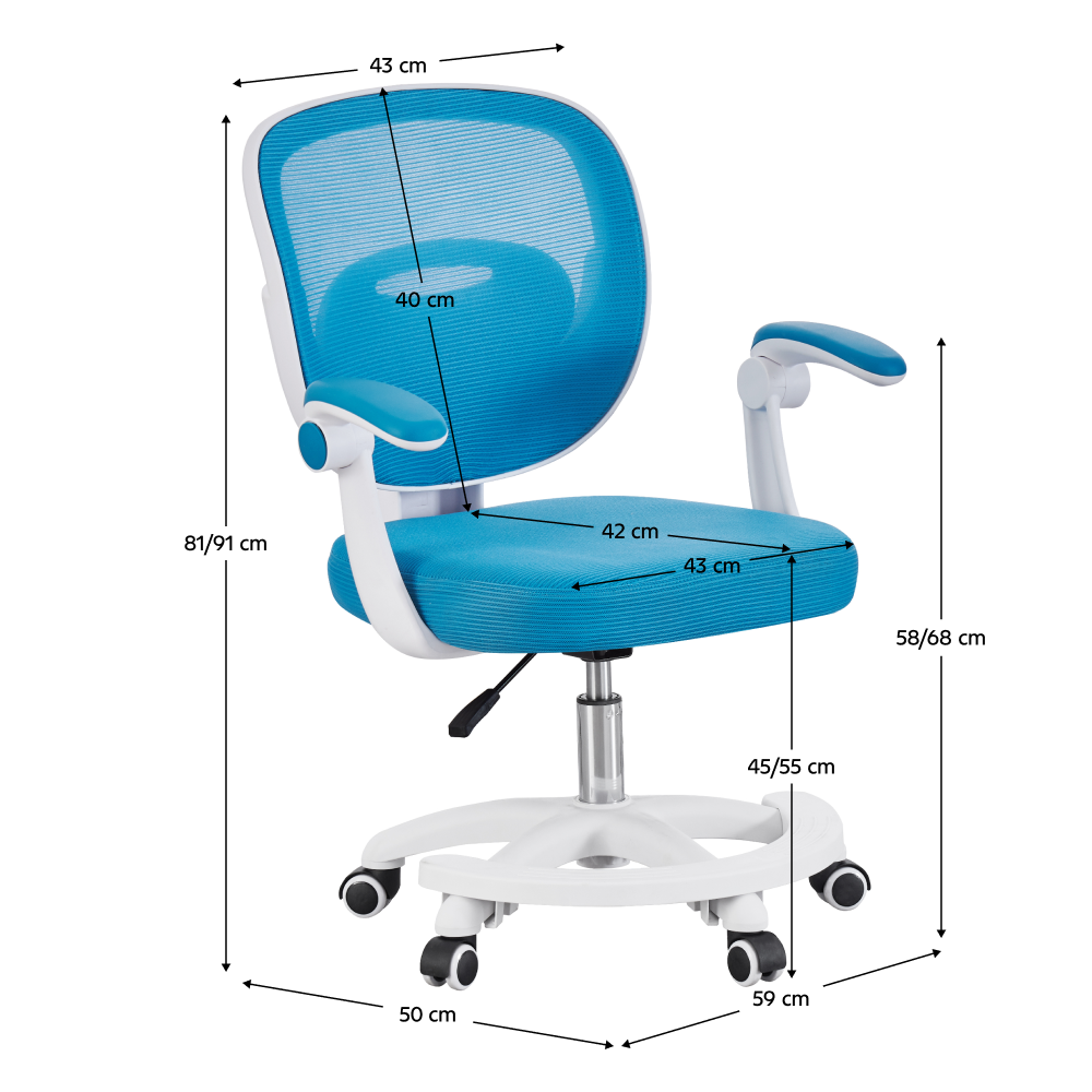 Otočná židle, modrá/bílá, TRIXI TYP 2