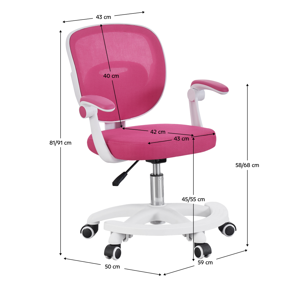 Otočná židle, malinová/bílá, TRIXI TYP 2