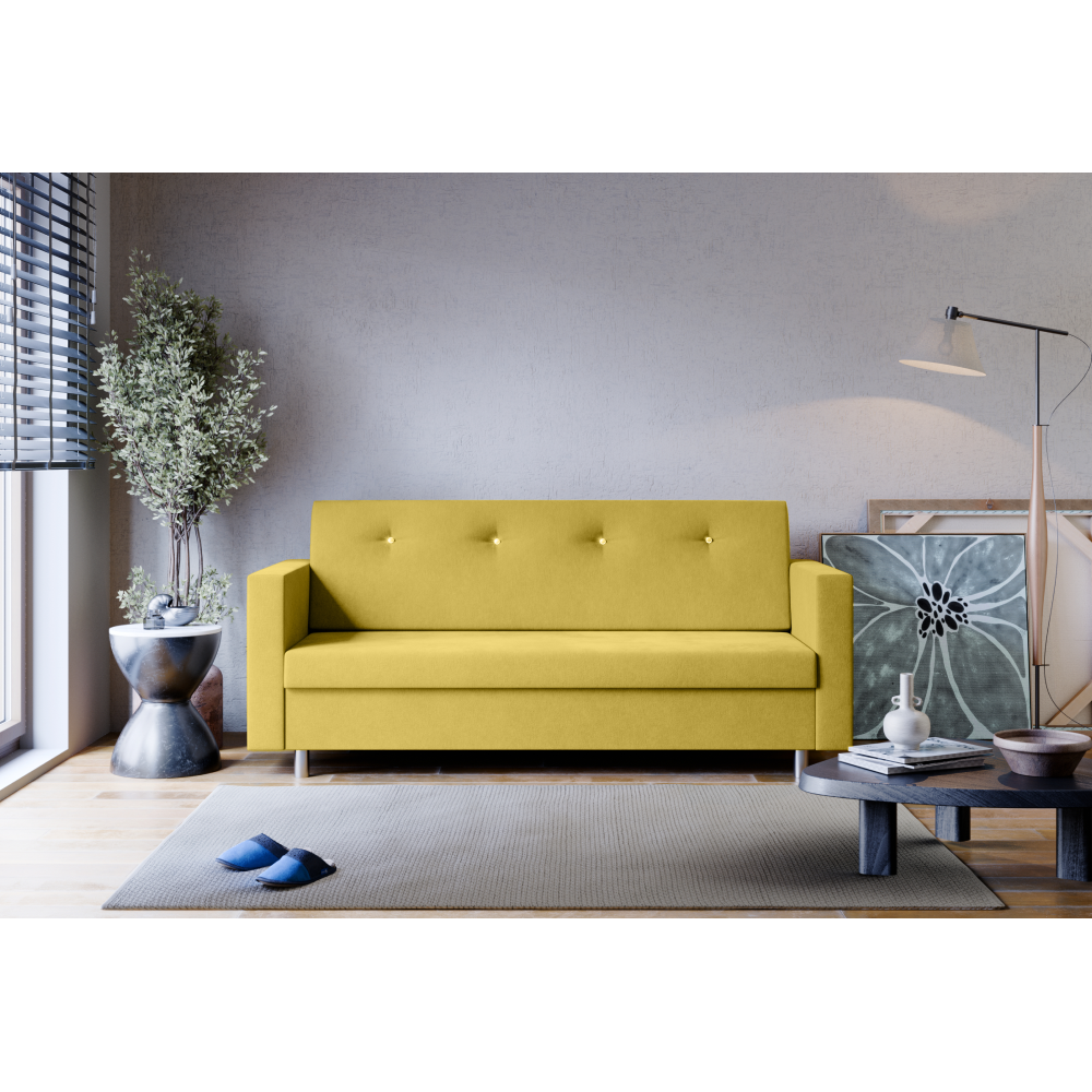 Rozkládací pohovka, žlutá, LILANA