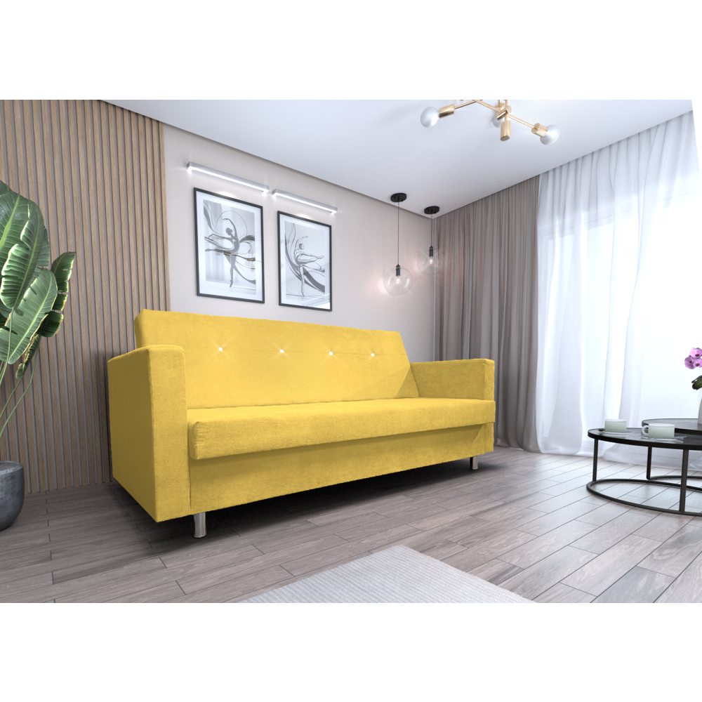 Rozkládací pohovka, žlutá, LILANA