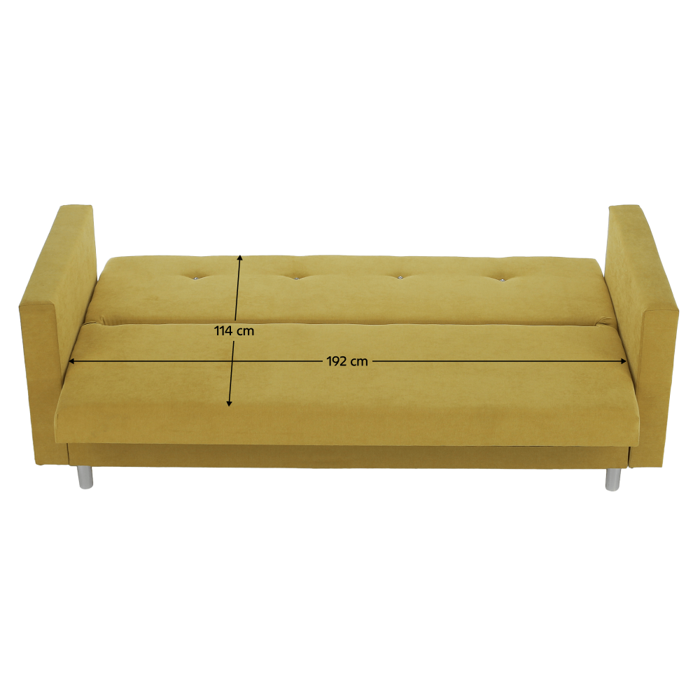 Rozkládací pohovka, žlutá, LILANA