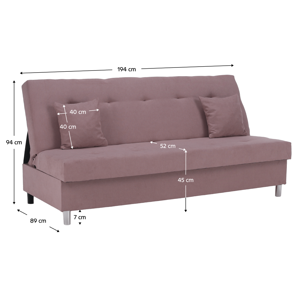 Rozkládací pohovka, růžová, ALADA