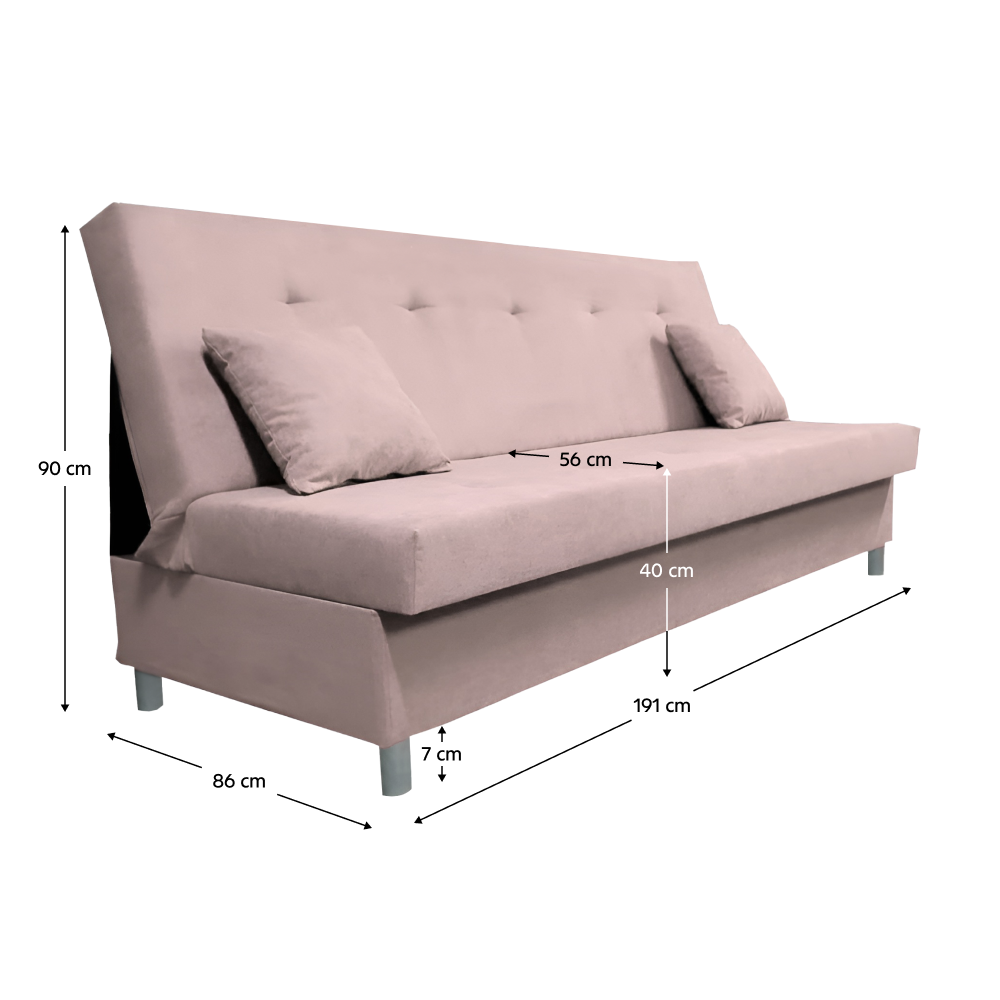 Rozkládací pohovka, růžová, ALADA