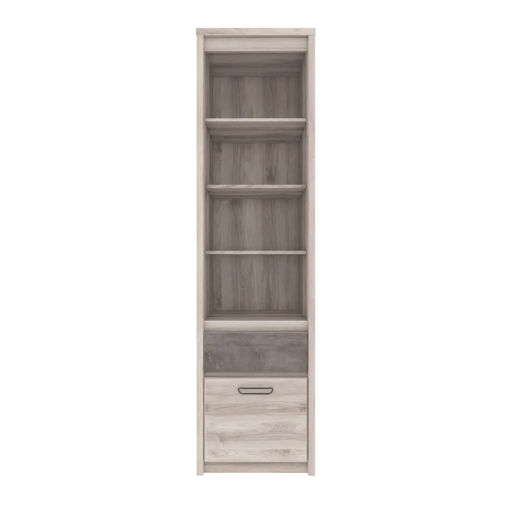 Otevřený regál 1D1S, kaštan nairobi/onyx, JESI NEW