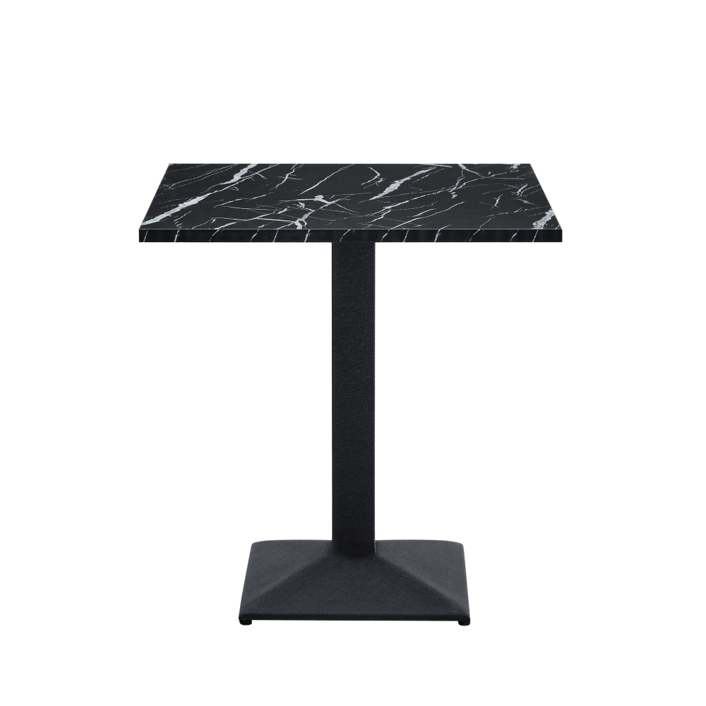 Jídelní bistro stůl, černý mramor/černá, 70x70 cm, RINALDO TYP 1