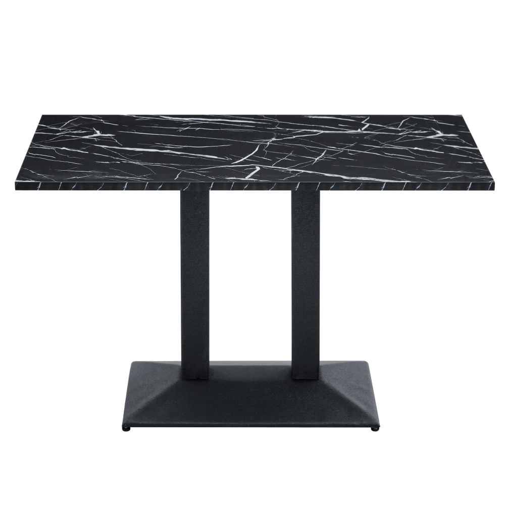 Jídelní bistro stůl, černý mramor/černá, 120x60 cm, RINALDO TYP 2
