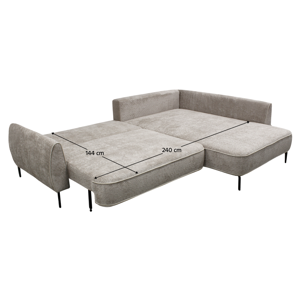 Rohová sedací souprava, šedobéžová Taupe, pravá, MURIEL ROH