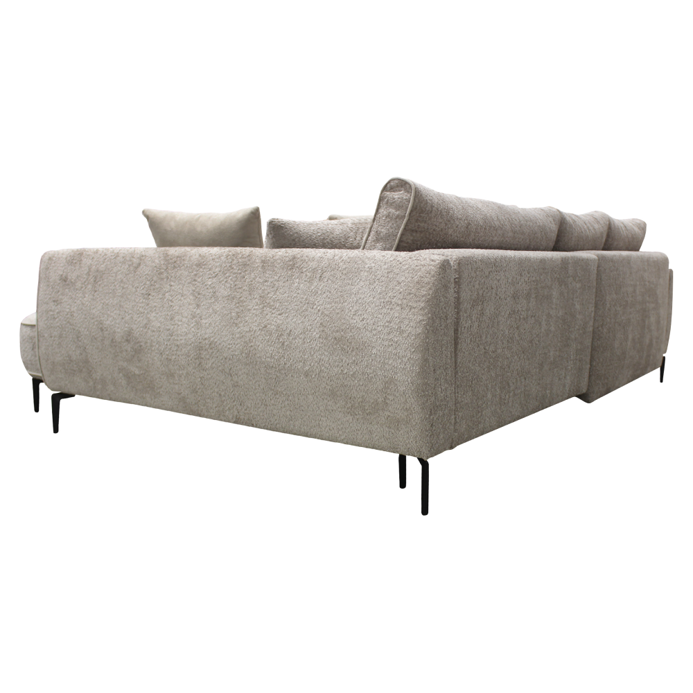 Rohová sedací souprava, šedobéžová Taupe, pravá, MURIEL ROH