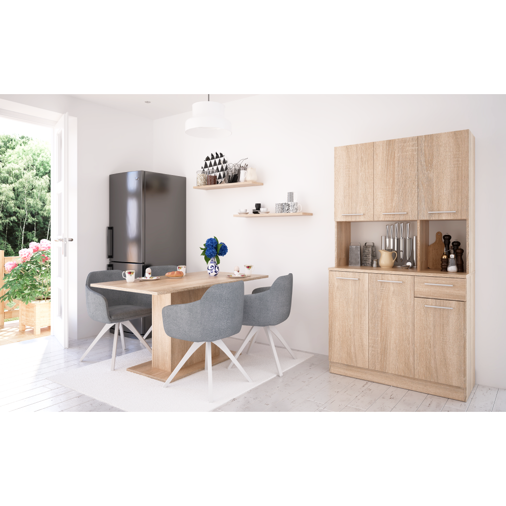 Šestidveřový kredenc, dub sonoma, PELION NEW