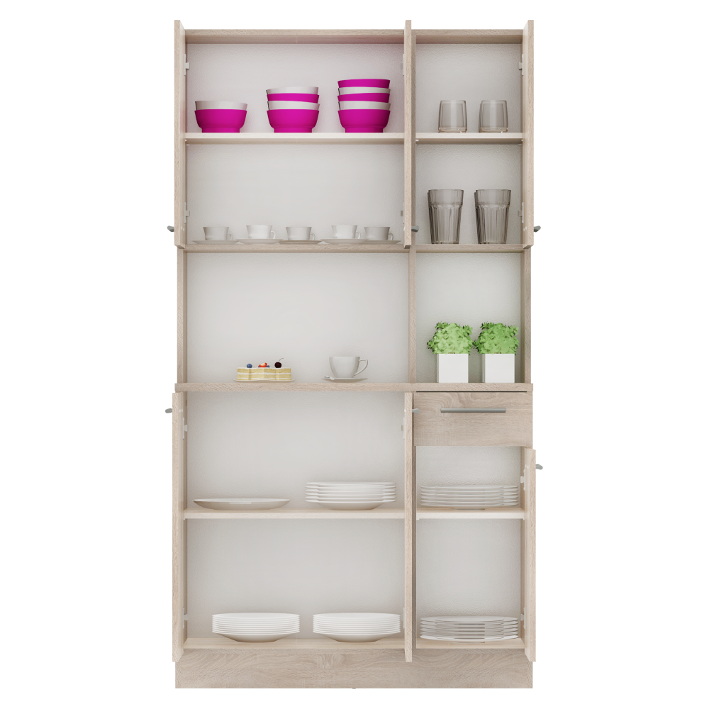 Šestidveřový kredenc, dub sonoma, PELION NEW