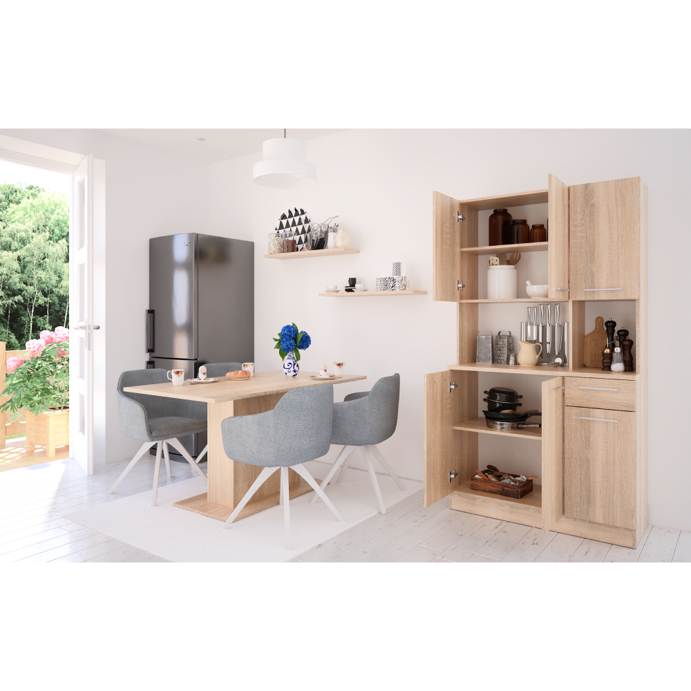 Šestidveřový kredenc, dub sonoma, PELION NEW