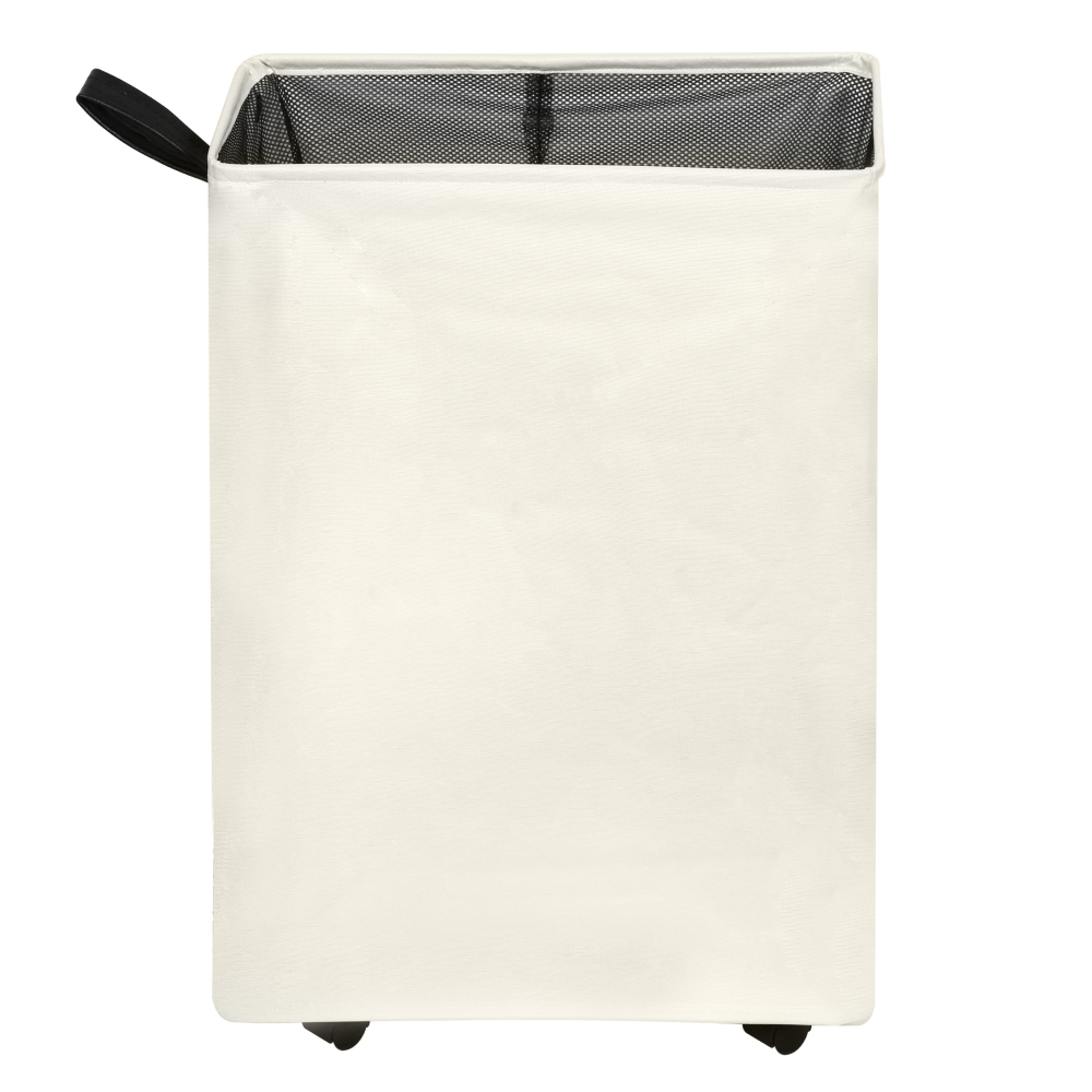 Skládací koš na prádlo s kolečky, béžová, PRIOR