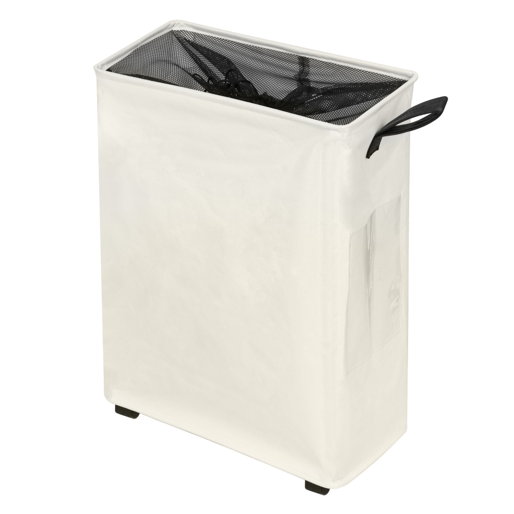 Skládací koš na prádlo s kolečky, béžová, PRIOR